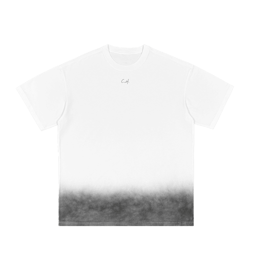 White Vintage Washed “SNOW FOG” T-Shirt - 250 GSM