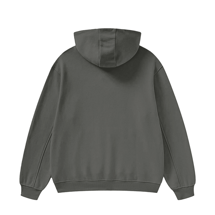 High Neck Insulated FOG Solid Color Fleece Hoodie ”fog expansion” - 385 GSM