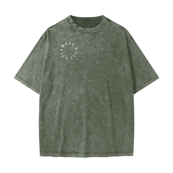 American Vintage Waxed Dyed “american pine” Heavyweight 100% Cotton T-Shirt