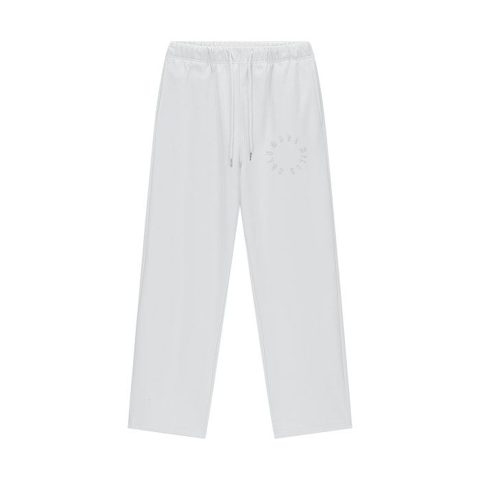 Fleece Lined Straight Leg Pants “ninja wht”- 460 GSM